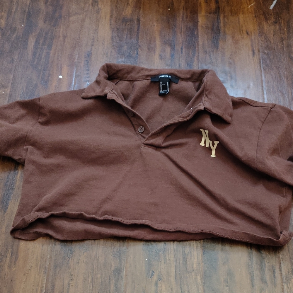 H&M Brown Kids Polo with Gold NY Logo
